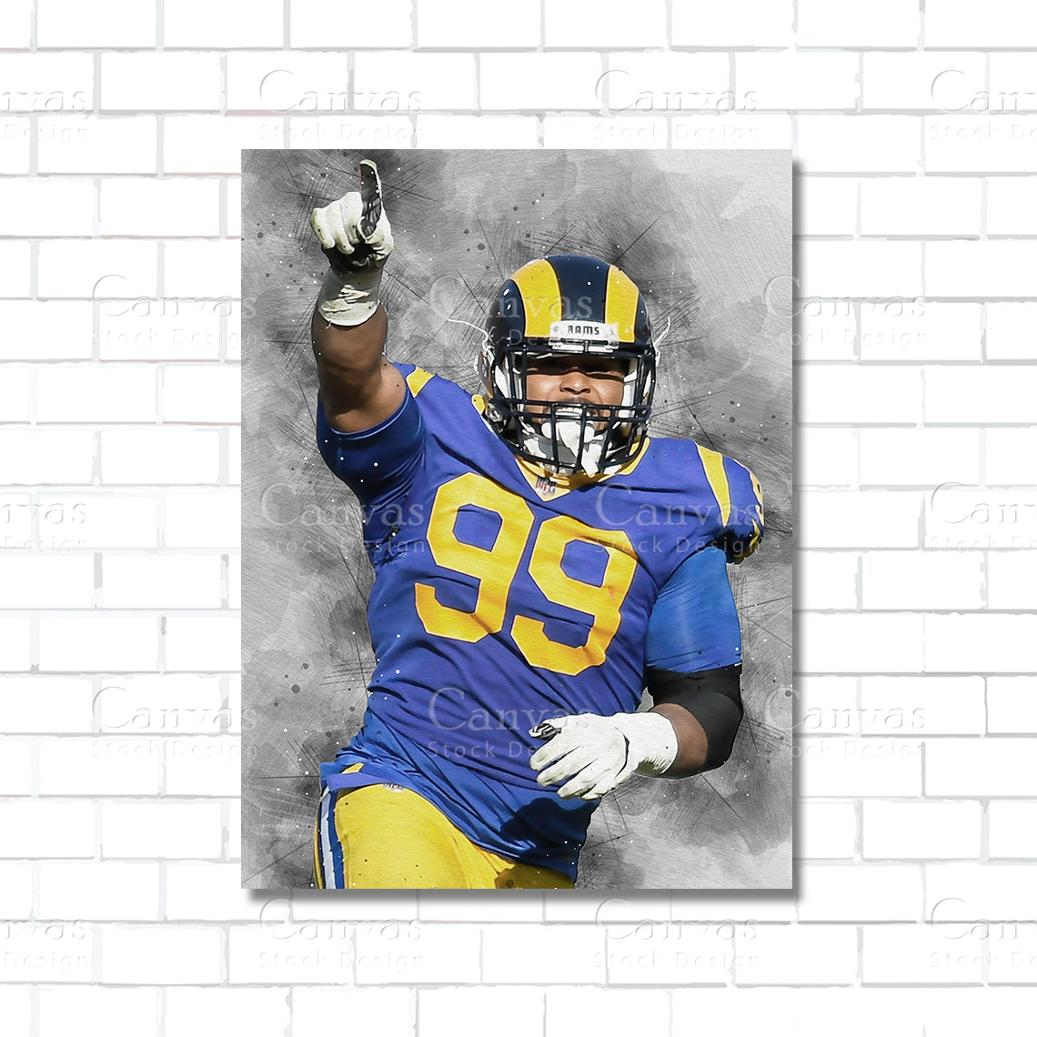 Aaron Donald Canvas Wall Art – Los Angeles Rams NFL Poster