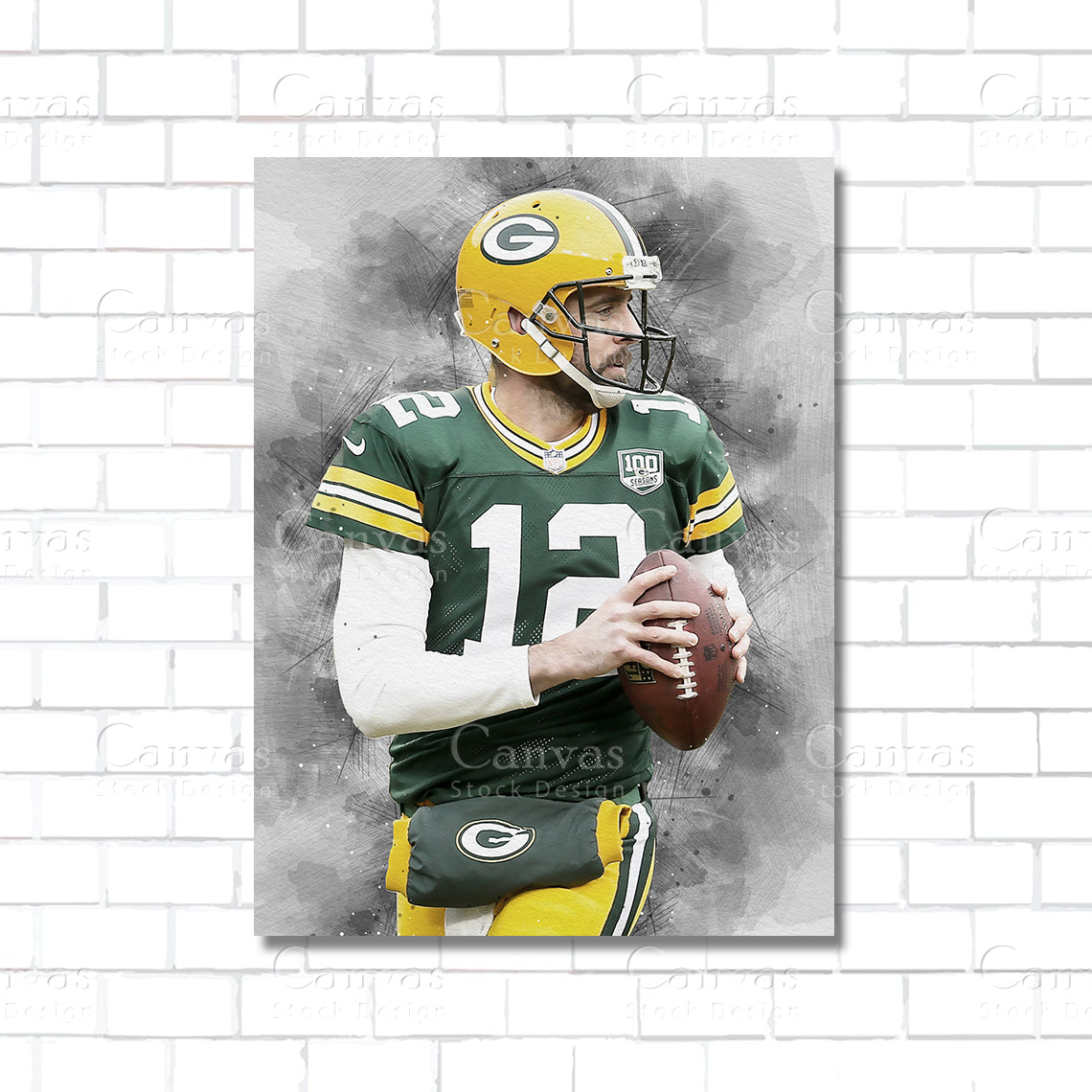 Aaron Rodgers Packers Canvas Wall Art – NFL MVP Quarterback Print
