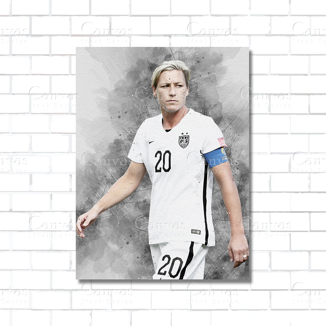 Abby Wambach soccer legend canvas wall art – soccer poster print for sports rooms and fan caves