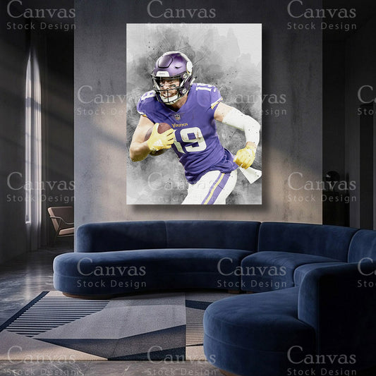 Adam Thielen premium football canvas artwork