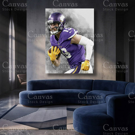 Adam Thielen premium NFL canvas artwork