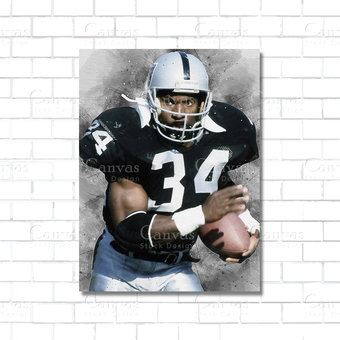 Bo Jackson Canvas Wall Art – Legendary Dual-Sport Athlete Poster