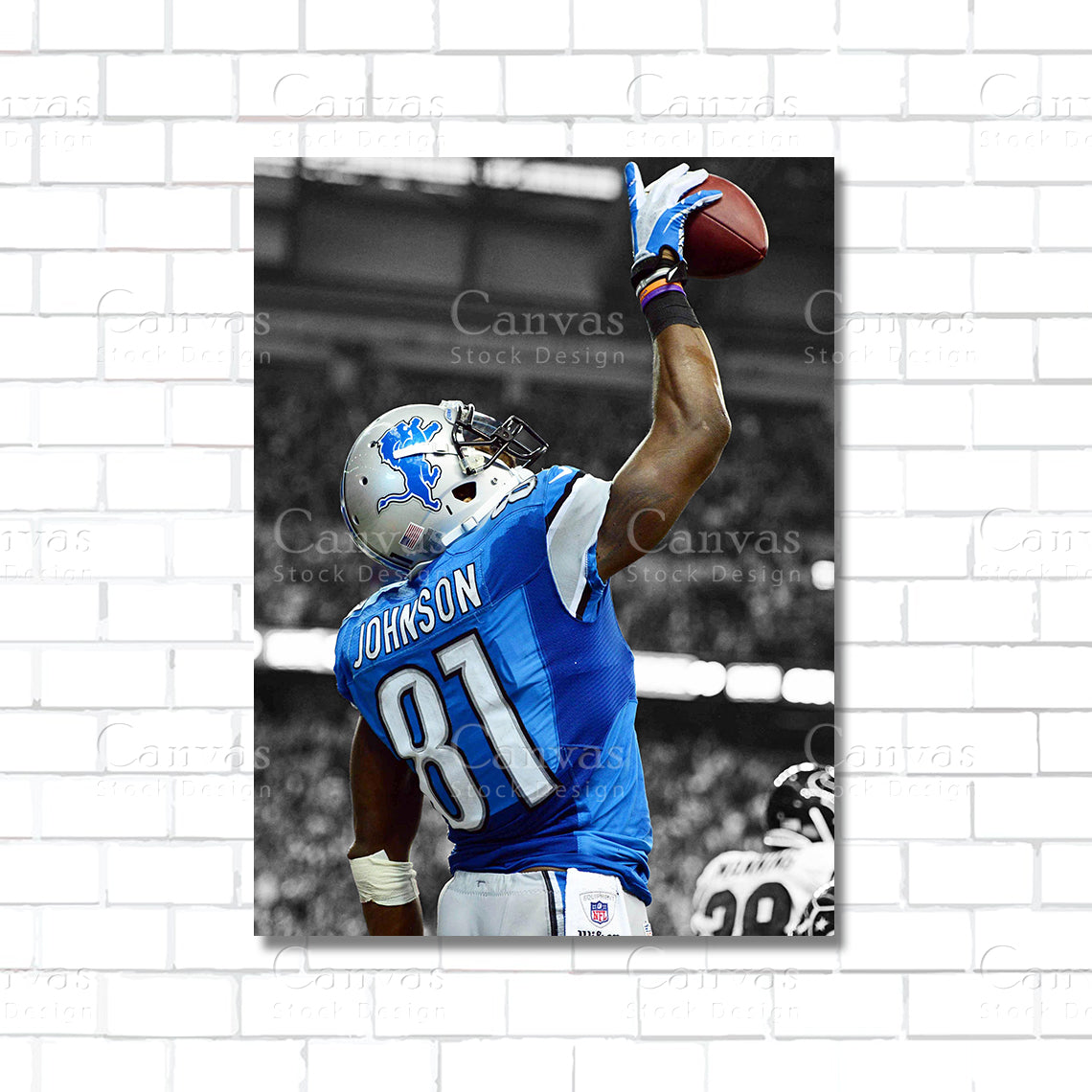 Calvin Johnson Canvas Wall Art – Detroit Lions Megatron NFL Poster