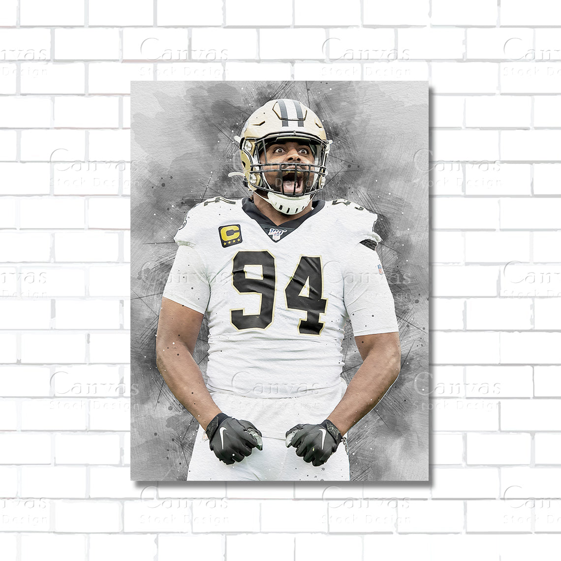 Cameron Jordan Canvas Wall Art – NFL New Orleans Saints Poster