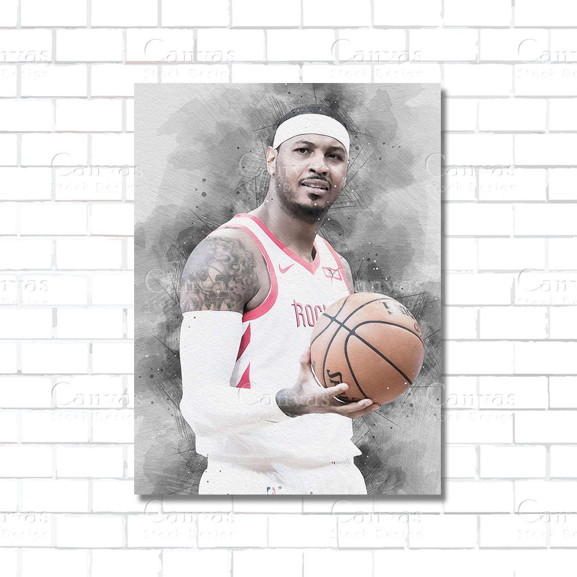Carmelo Anthony basketball canvas wall art poster print