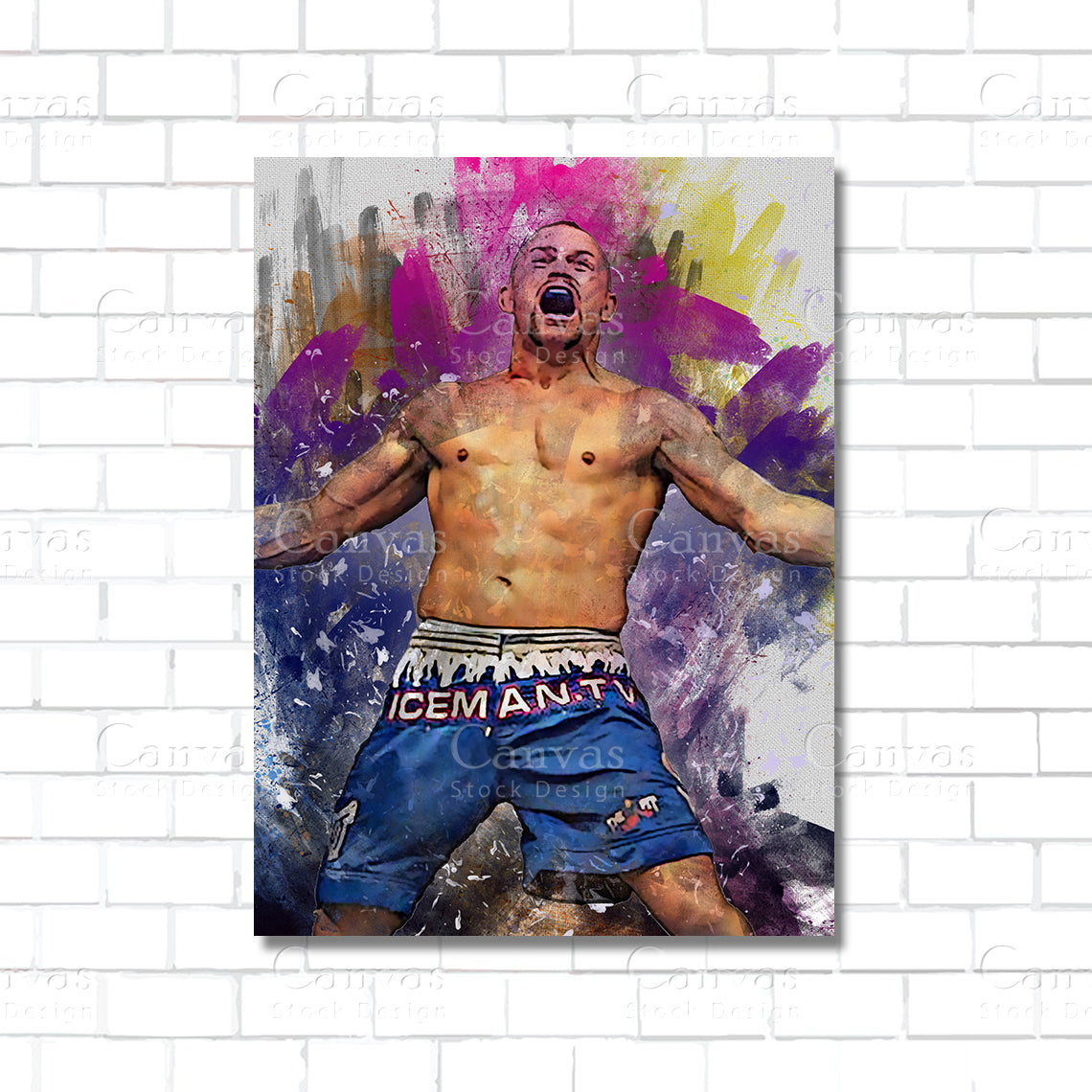 Chuck Liddell UFC legend canvas wall art – MMA poster print for fight fans, man caves, and sports rooms