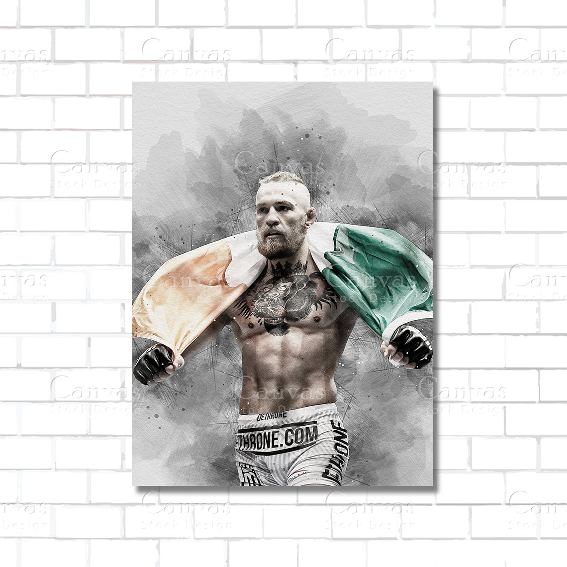 Conor McGregor UFC champion canvas wall art – MMA poster print for fight fans, man caves, and sports gyms