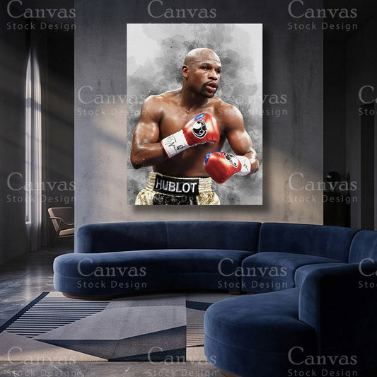 Floyd Mayweather boxing canvas artwork for luxury interiors