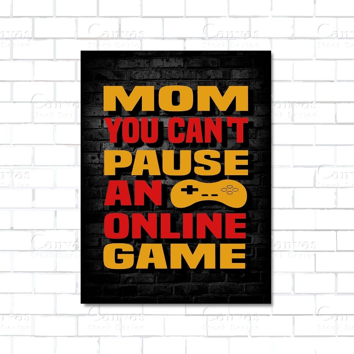 Game Gamer Gaming canvas wall art with bold gaming design