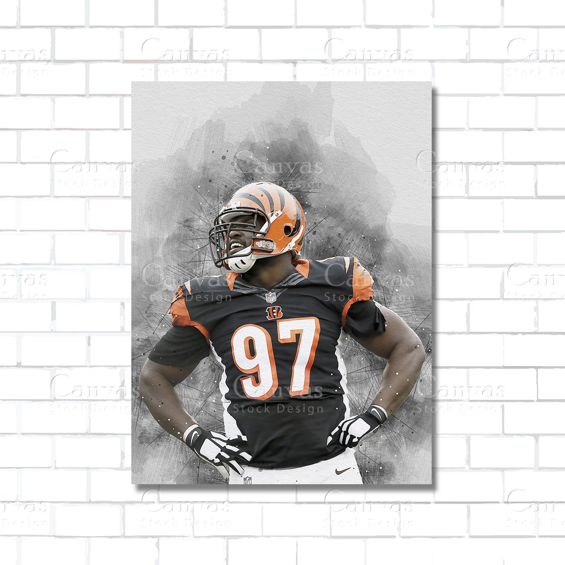Geno Atkins Canvas Wall Art – NFL Defensive Tackle Poster