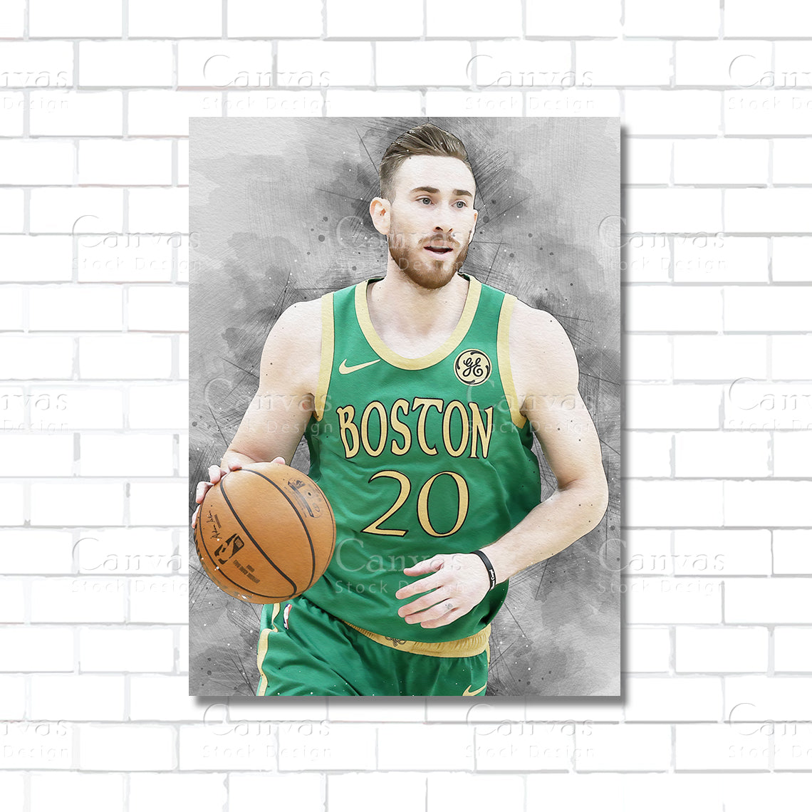 Gordon Hayward NBA basketball canvas wall art – basketball poster print for home or sports room decor