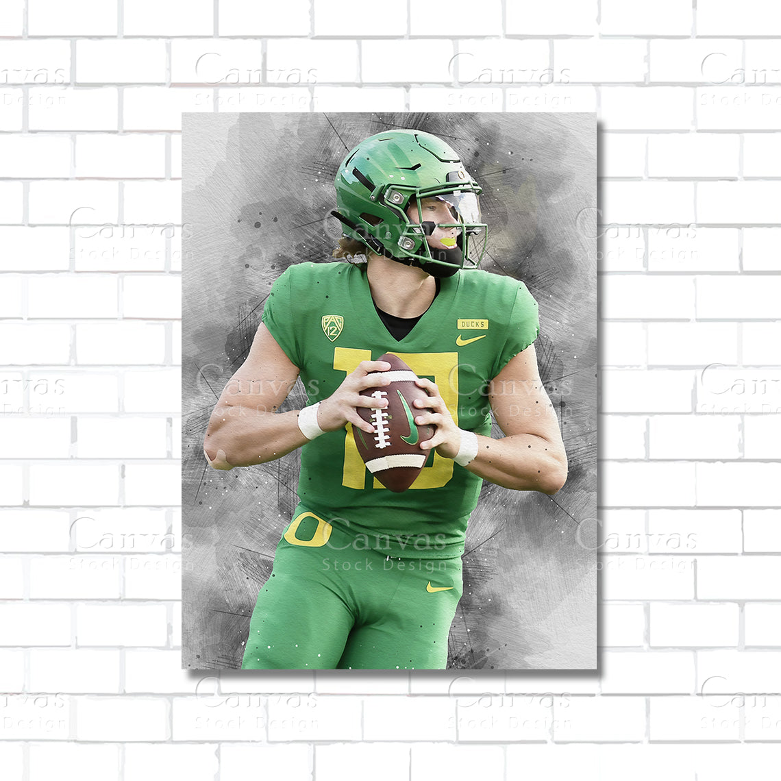 Justin Herbert Canvas Wall Art – NFL Quarterback Poster