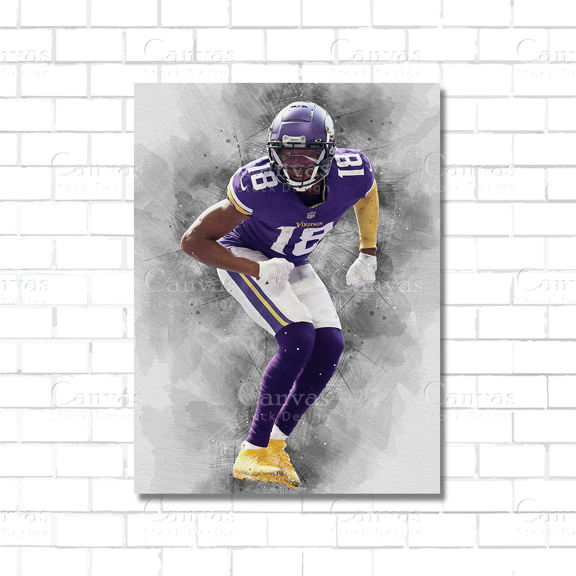 Justin Jefferson Canvas Wall Art