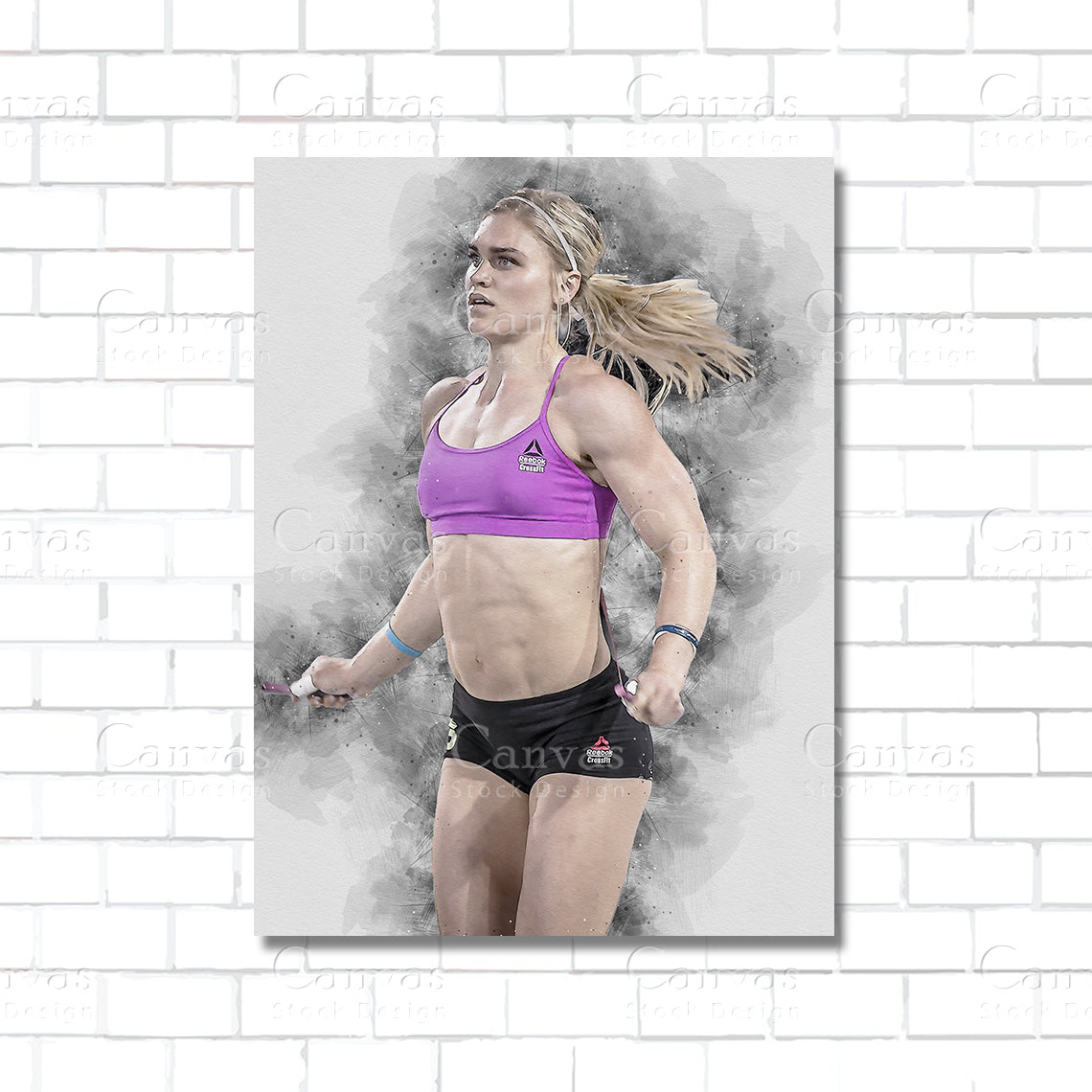 Katrin Davidsdottir CrossFit champion canvas wall art – poster print for gym, home fitness, and sports room decor