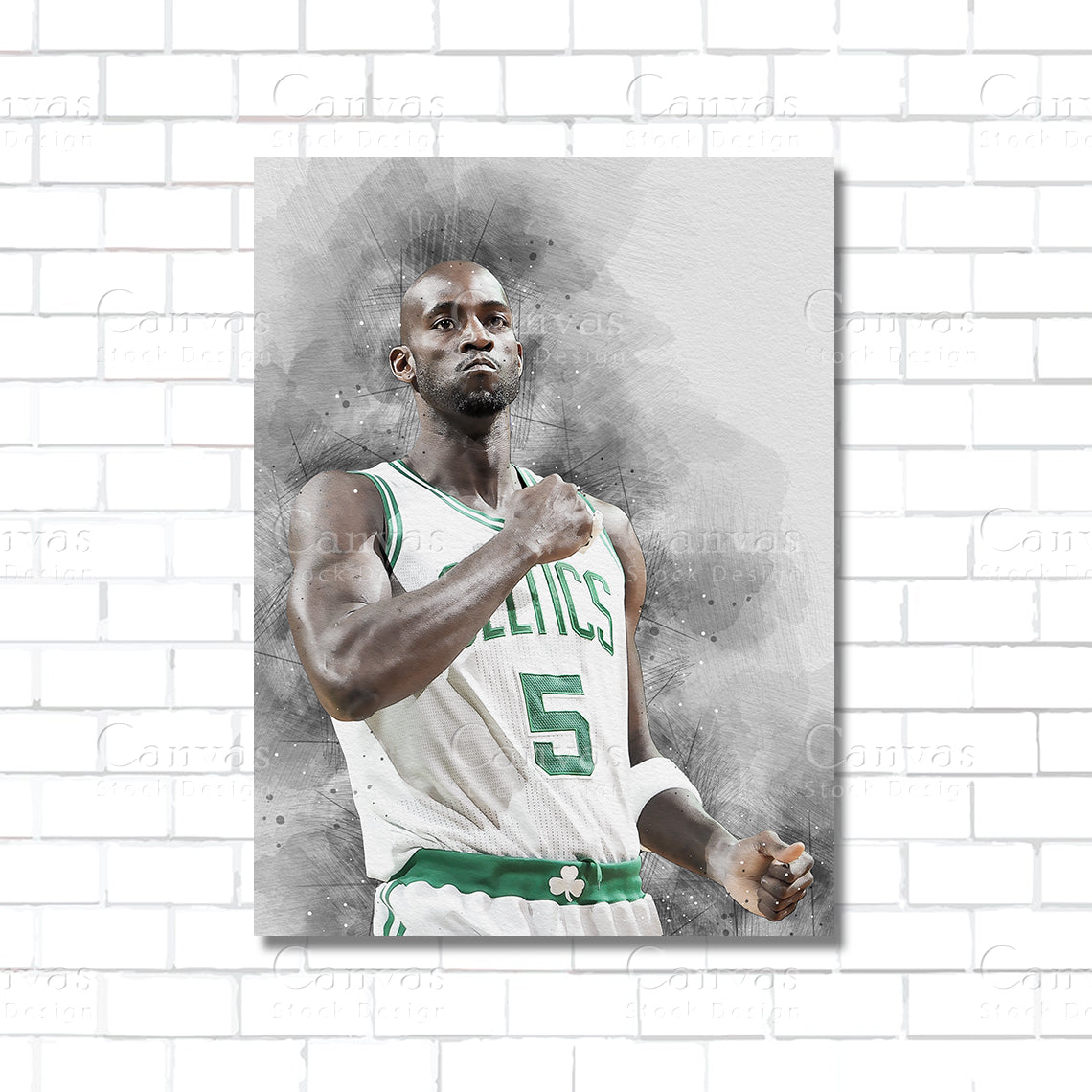 Kevin Garnett NBA canvas wall art – basketball poster print for sports rooms and man caves