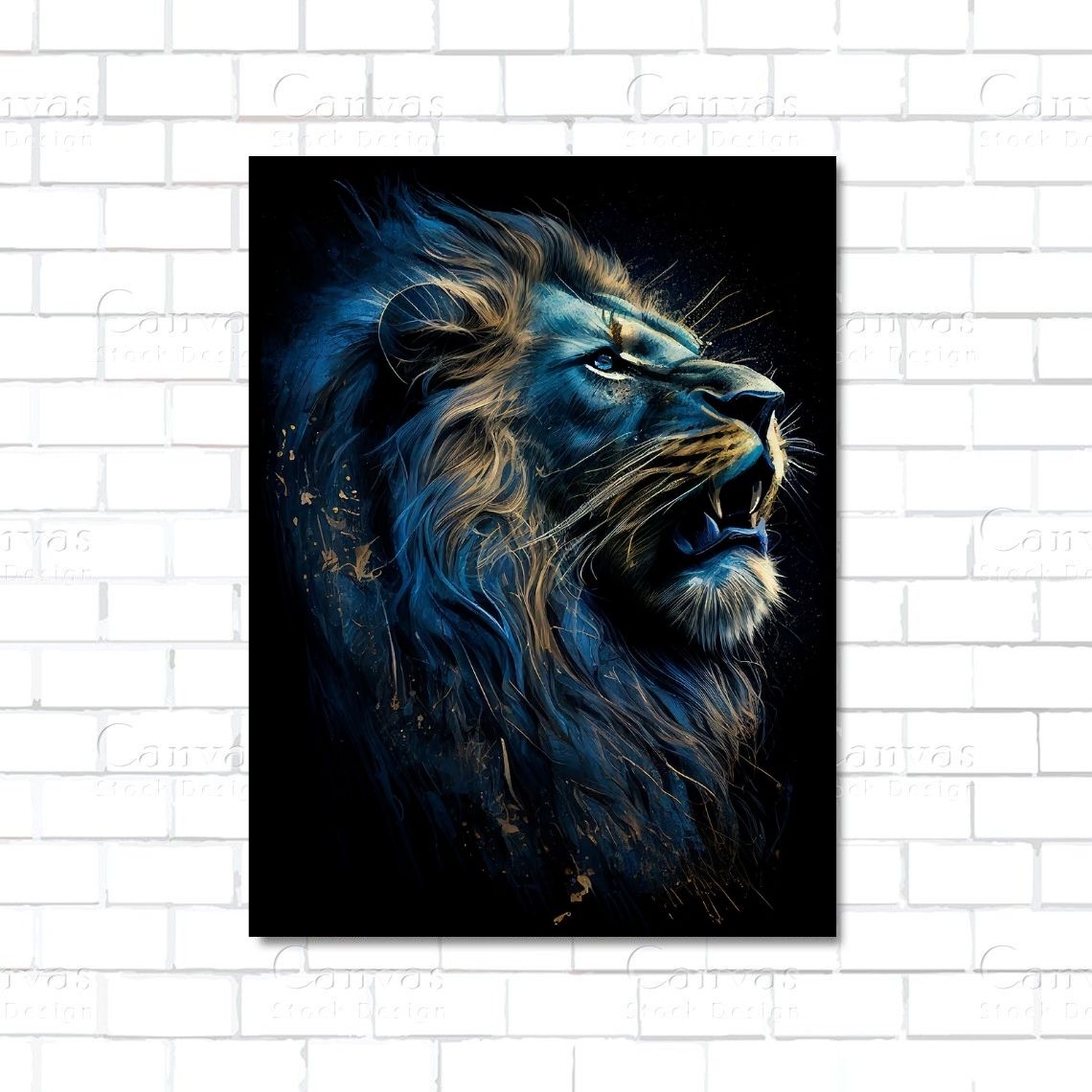 Roaring lion – fierce canvas wall art symbolizing courage, intensity, and raw power