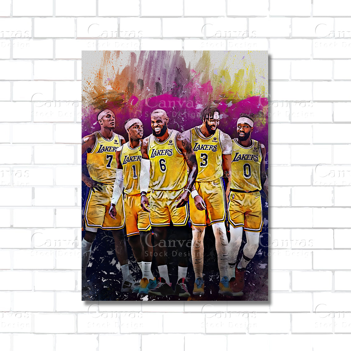 Los Angeles Lakers NBA basketball canvas wall art – team poster print for sports rooms, man caves, and home decor