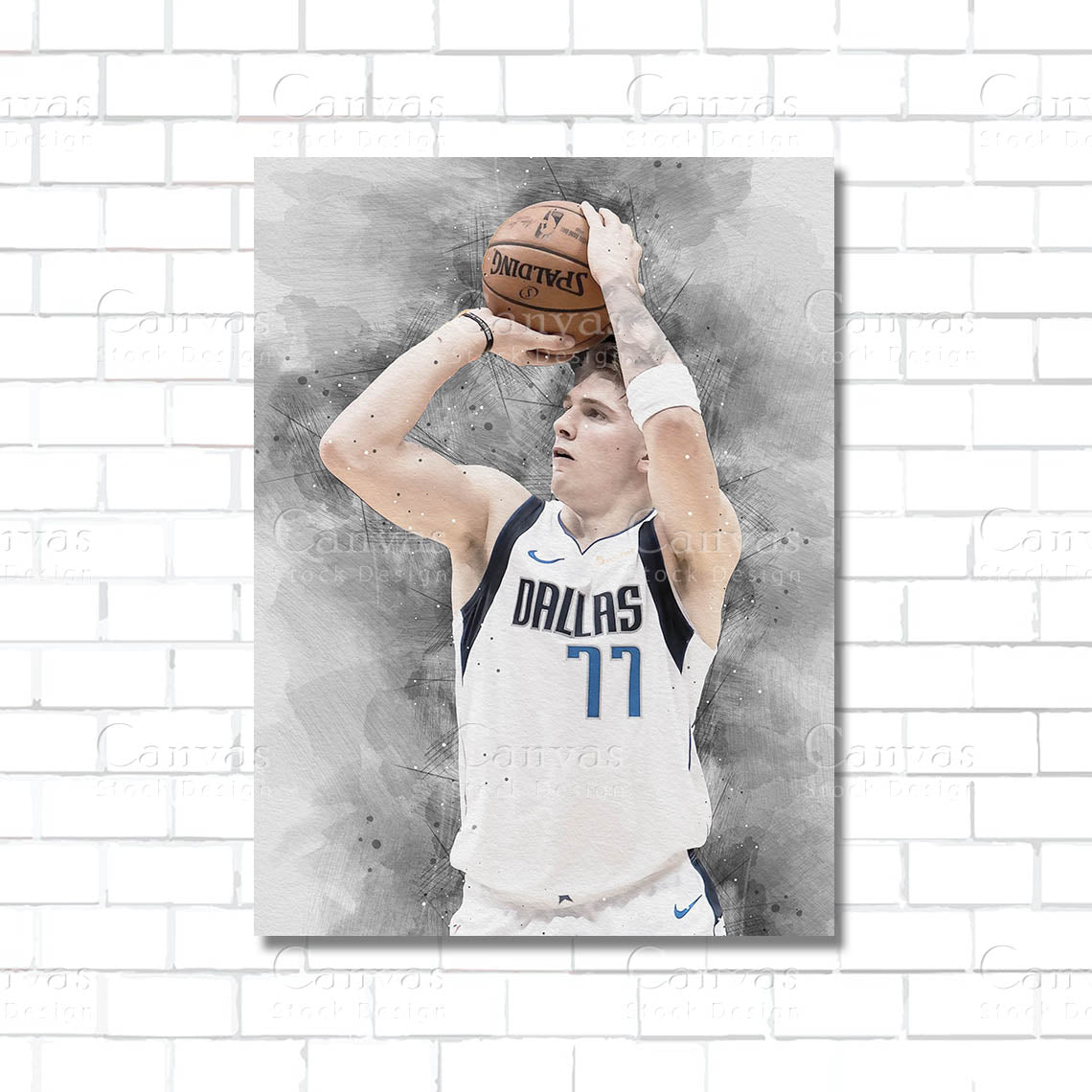 Luka Dončić NBA basketball canvas wall art – poster print for man cave, sports room, and home decor