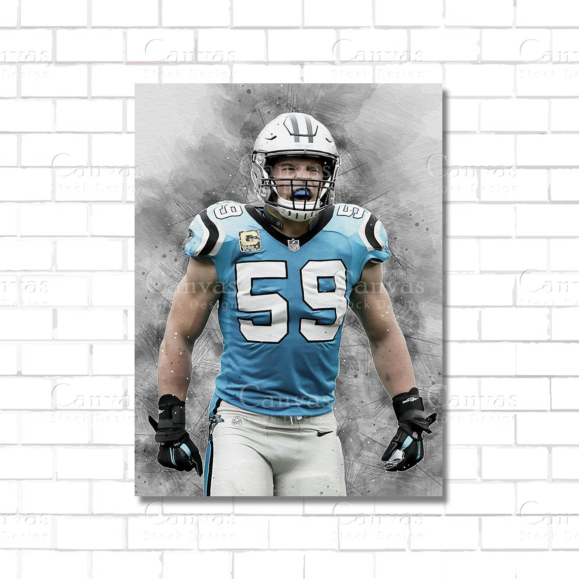 Luke Kuechly Canvas Wall Art – Carolina Panthers Legendary Linebacker
