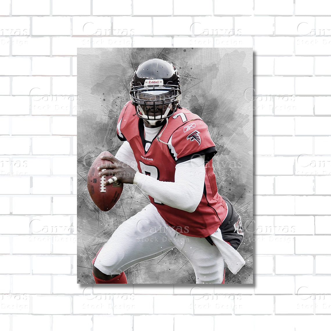 Michael Vick Canvas Wall Art – Atlanta Falcons NFL Legend Print