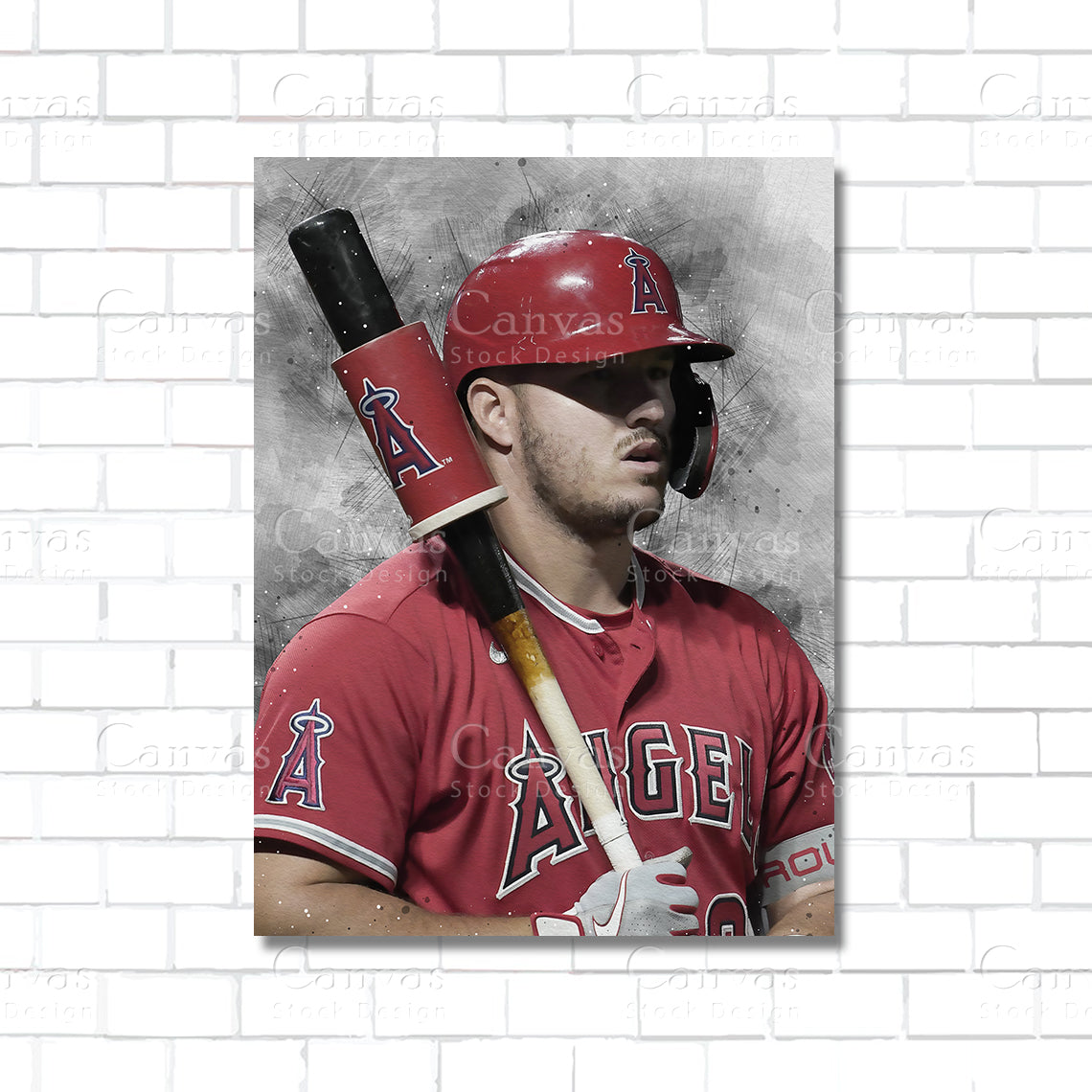 Mike Trout Canvas Wall Art