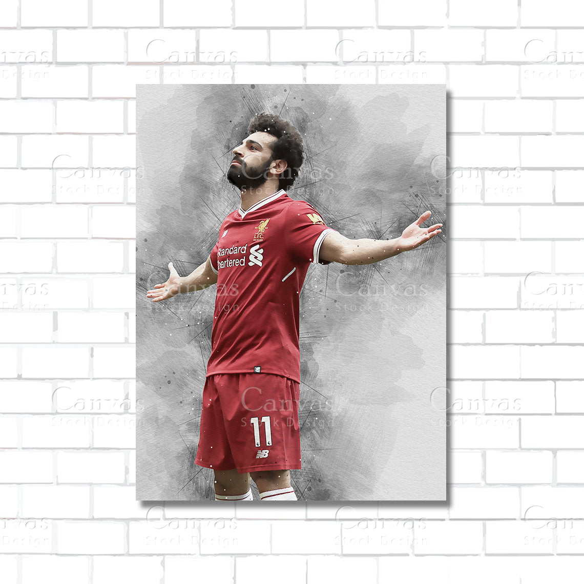 Mohamed Salah soccer star canvas wall art – soccer poster print for sports rooms and fan caves