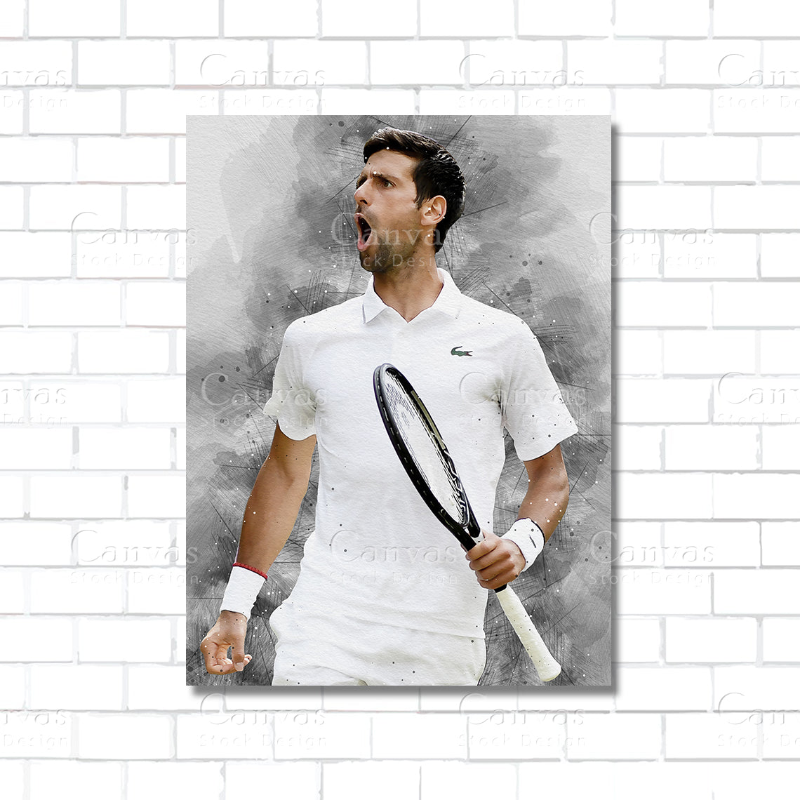 Novak Djokovic tennis legend canvas wall art – tennis poster print for sports rooms and fan caves