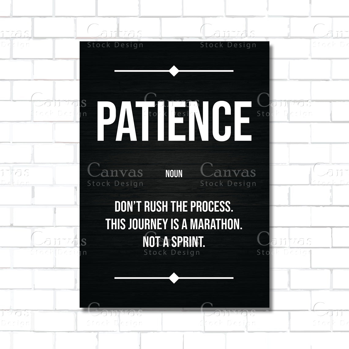 Patience definition inspirational canvas wall art poster