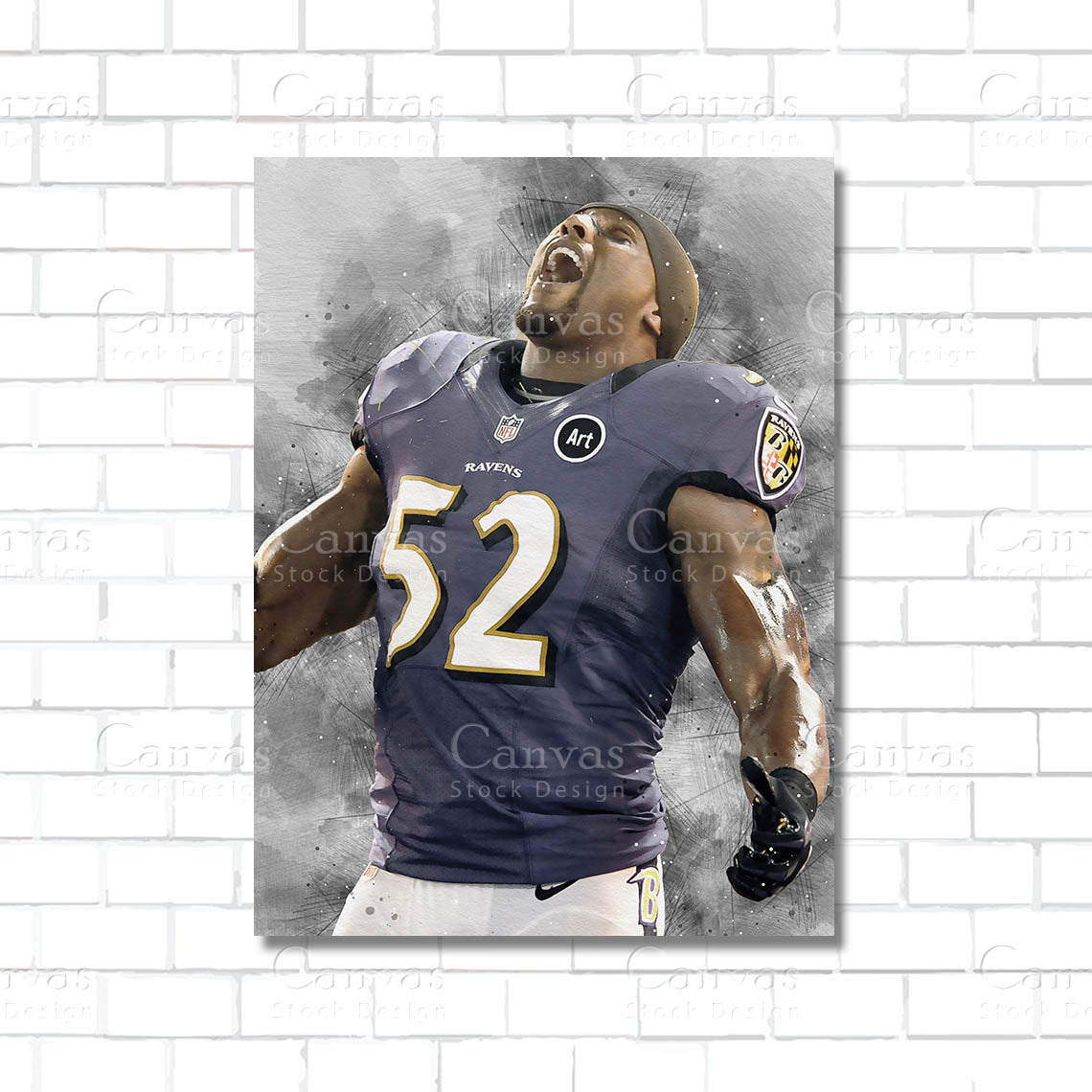 Ray Lewis Canvas Wall Art – Legendary NFL Linebacker