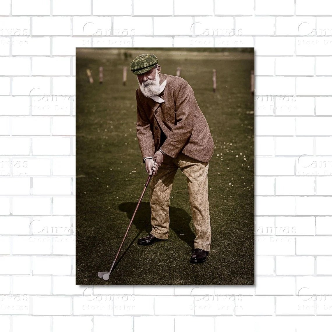 Tom Morris vintage golf canvas wall art – classic golfer poster print