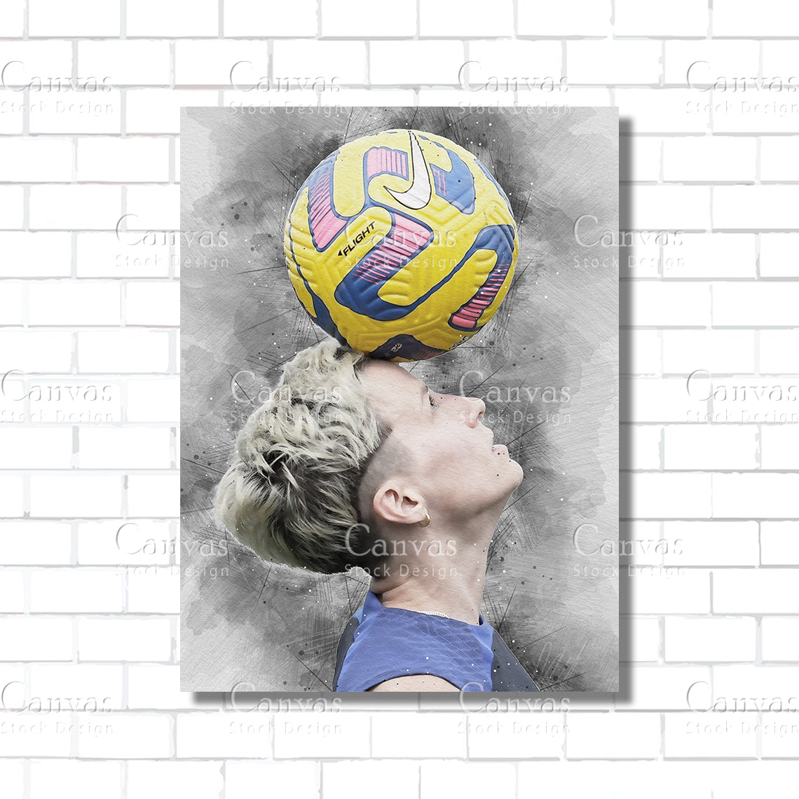 Megan Rapinoe Poster, Kids Wall Decor, Soccer Fan, Man Cave Gift for Him - Her, Sports Canvas Wall Art