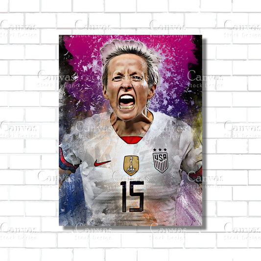 Megan Rapinoe Poster, Kids Wall Decor, Soccer Fan, Man Cave Gift for Him - Her, Sports Canvas Wall Art