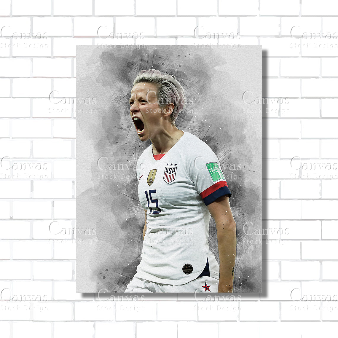 Megan Rapinoe Poster, Kids Wall Decor, Soccer Fan, Man Cave Gift for Him - Her, Sports Canvas Wall Art