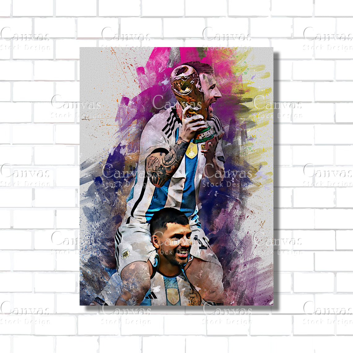 Lionel Messi Poster, Kids Wall Decor, Soccer Fan, Man Cave Gift for Him - Her, Sports Canvas Wall Art