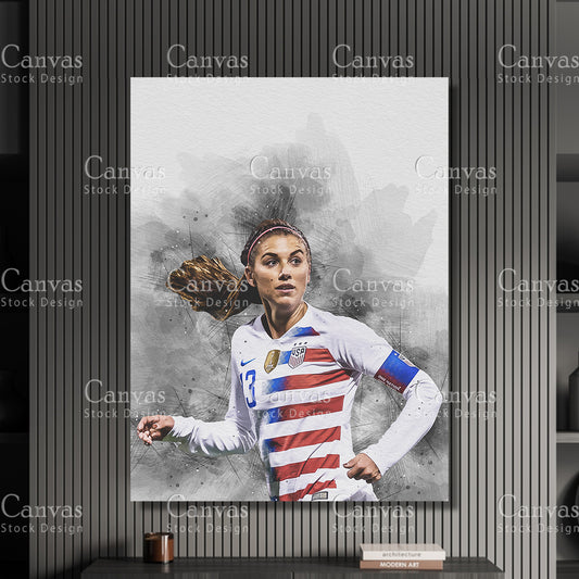 Alex Morgan Poster, Kids Wall Decor, Soccer Fan, Man Cave Gift for Him - Her, Sports Canvas Wall Art