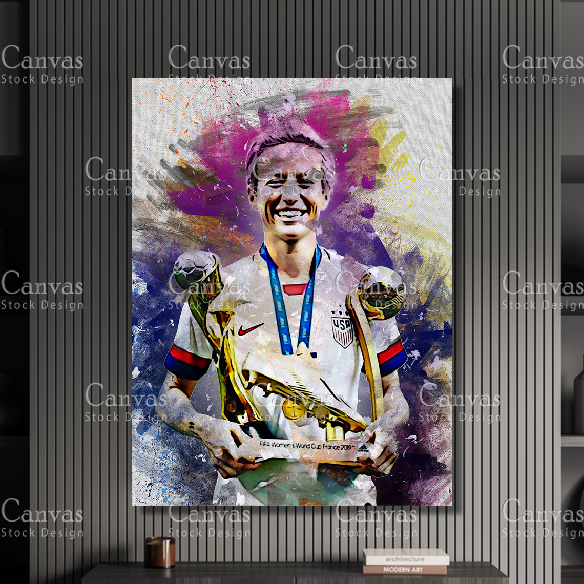 Megan Rapinoe Poster, Kids Wall Decor, Soccer Fan, Man Cave Gift for Him - Her, Sports Canvas Wall Art