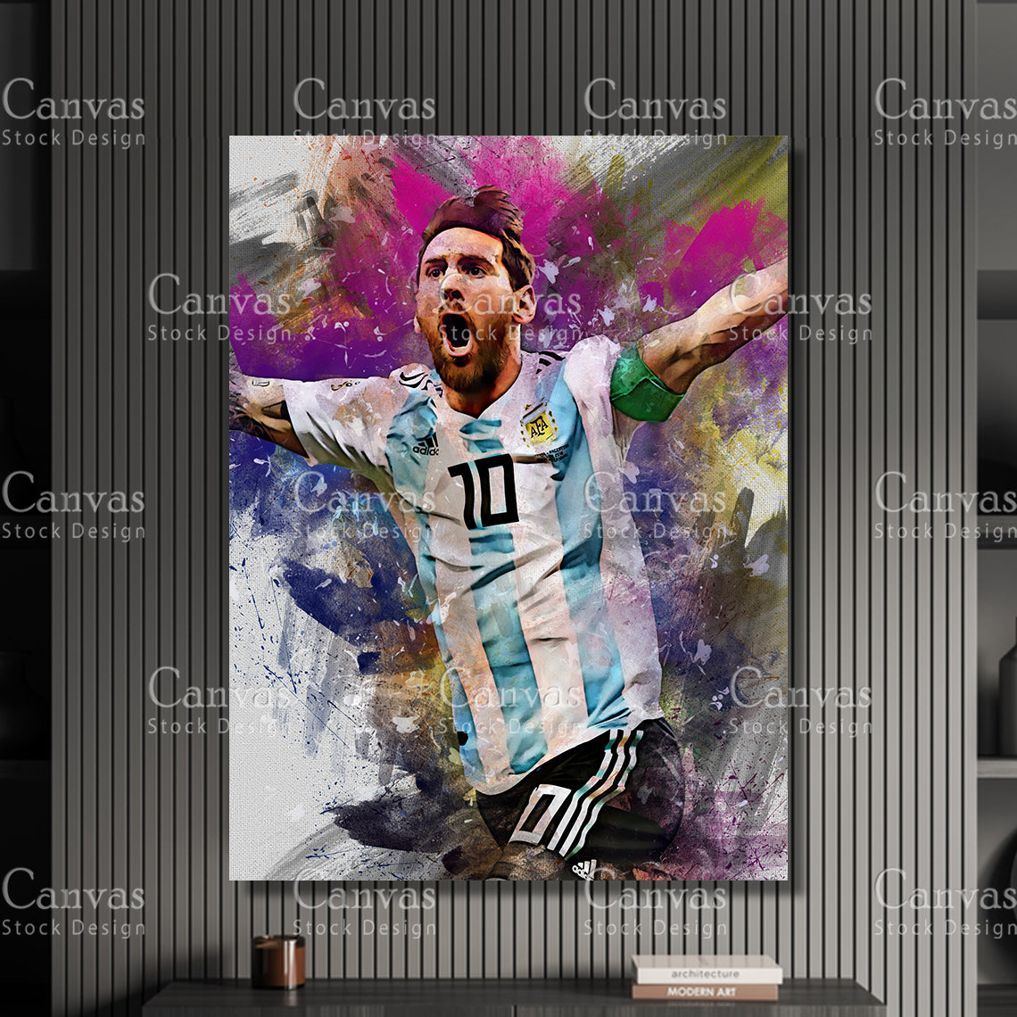 Lionel Messi Poster, Kids Wall Decor, Soccer Fan, Man Cave Gift for Him - Her, Sports Canvas Wall Art