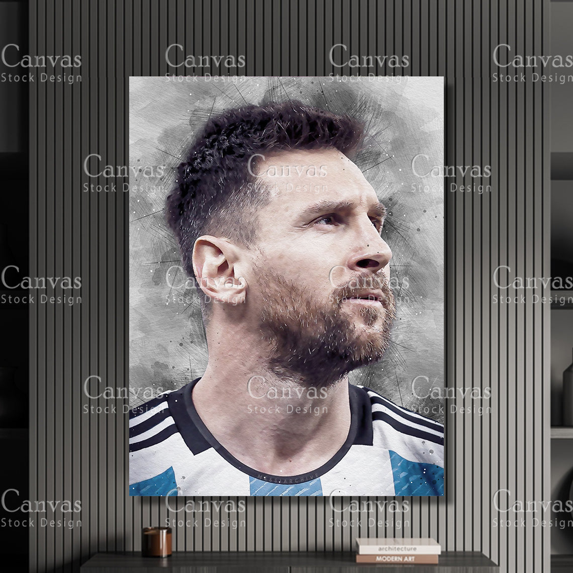 Lionel Messi Poster, Kids Wall Decor, Soccer Fan, Man Cave Gift for Him - Her, Sports Canvas Wall Art