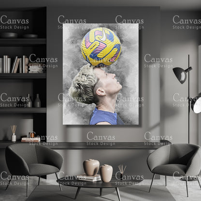 Megan Rapinoe Poster, Kids Wall Decor, Soccer Fan, Man Cave Gift for Him - Her, Sports Canvas Wall Art