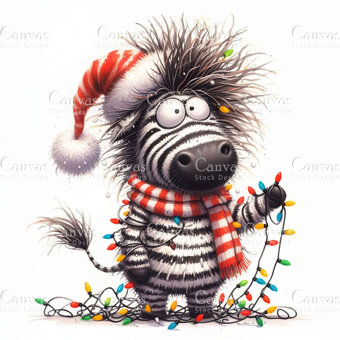 Cute Zebra, Watercolor, Jpgs, Bundle, Junk Journal, Christmas, Christmas Clipart, Digital Download