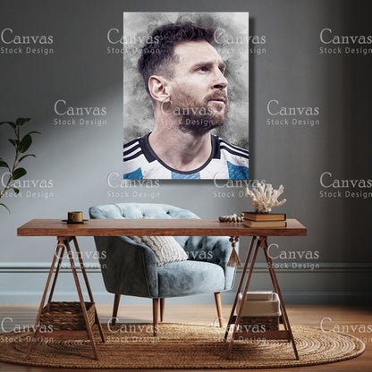 Lionel Messi Poster, Kids Wall Decor, Soccer Fan, Man Cave Gift for Him - Her, Sports Canvas Wall Art