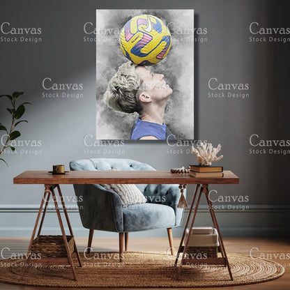 Megan Rapinoe Poster, Kids Wall Decor, Soccer Fan, Man Cave Gift for Him - Her, Sports Canvas Wall Art