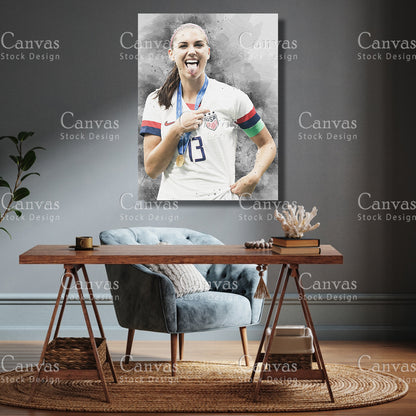 Alex Morgan Poster, Kids Wall Decor, Soccer Fan, Man Cave Gift for Him - Her, Sports Canvas Wall Art