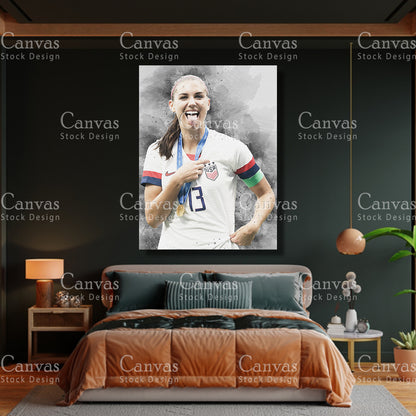 Alex Morgan Poster, Kids Wall Decor, Soccer Fan, Man Cave Gift for Him - Her, Sports Canvas Wall Art