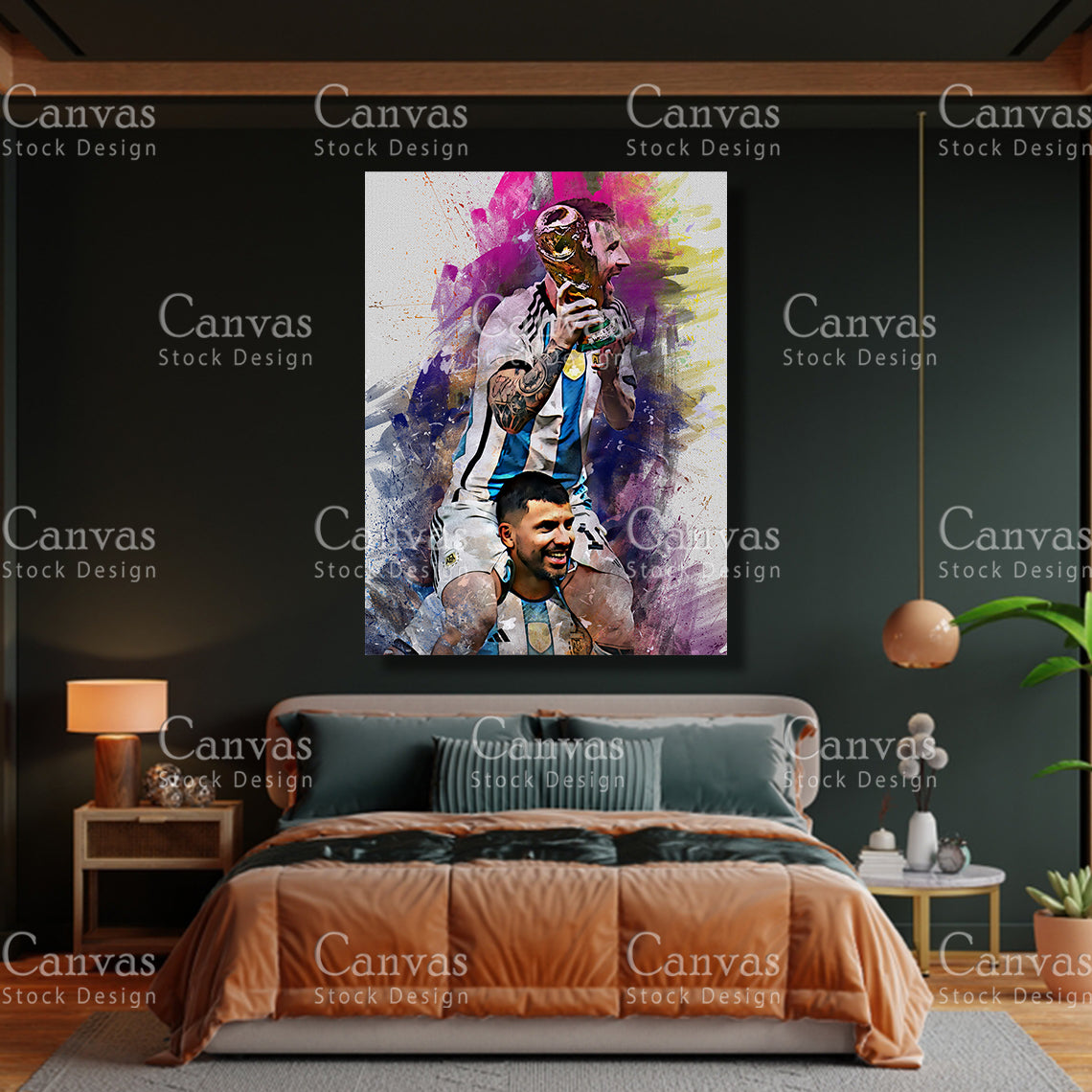 Lionel Messi Poster, Kids Wall Decor, Soccer Fan, Man Cave Gift for Him - Her, Sports Canvas Wall Art