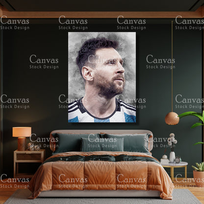 Lionel Messi Poster, Kids Wall Decor, Soccer Fan, Man Cave Gift for Him - Her, Sports Canvas Wall Art