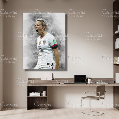 Megan Rapinoe Poster, Kids Wall Decor, Soccer Fan, Man Cave Gift for Him - Her, Sports Canvas Wall Art