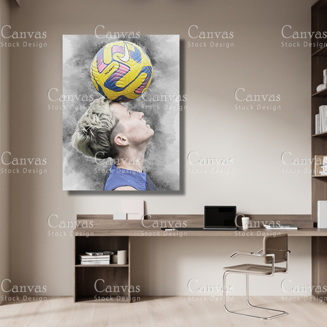 Megan Rapinoe Poster, Kids Wall Decor, Soccer Fan, Man Cave Gift for Him - Her, Sports Canvas Wall Art