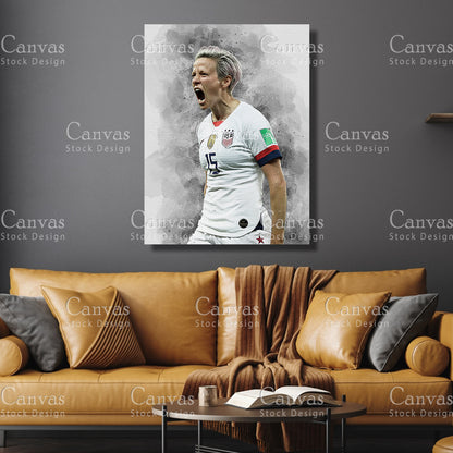 Megan Rapinoe Poster, Kids Wall Decor, Soccer Fan, Man Cave Gift for Him - Her, Sports Canvas Wall Art