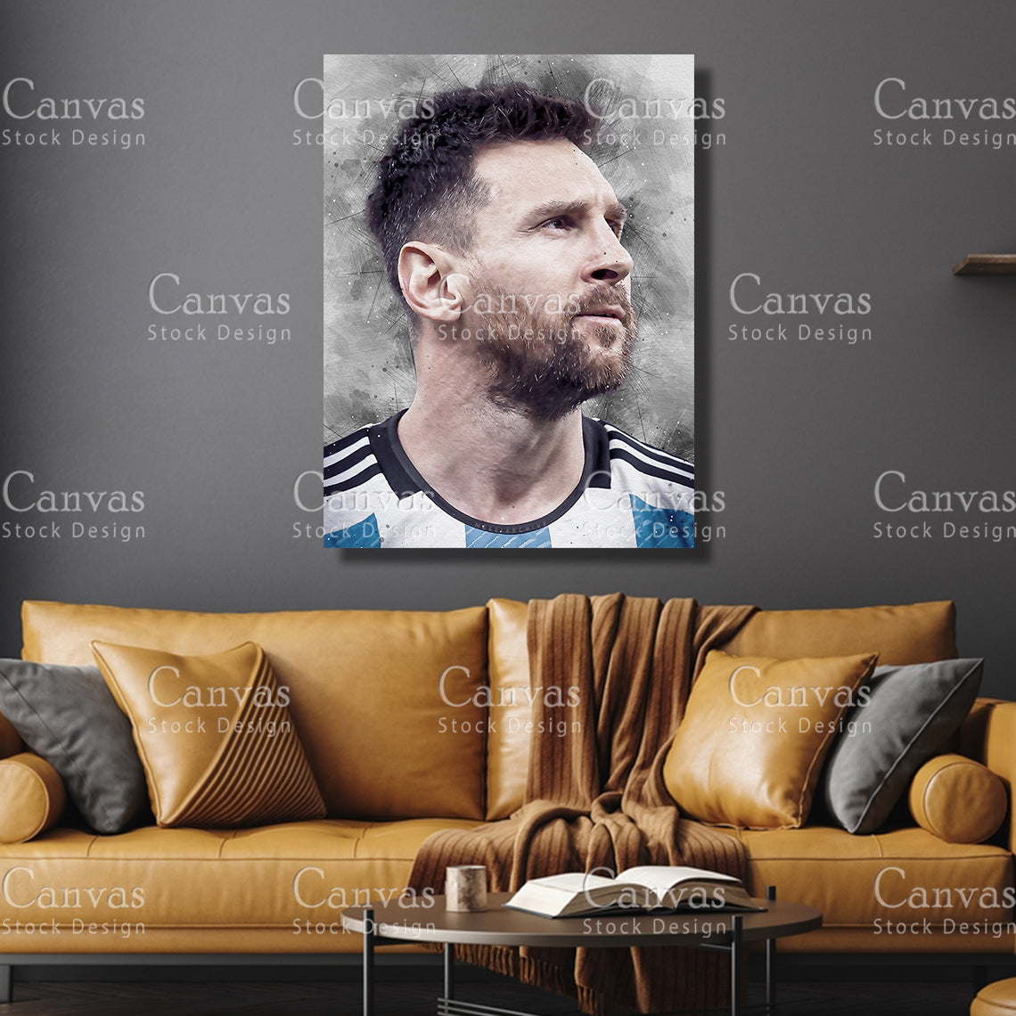 Lionel Messi Poster, Kids Wall Decor, Soccer Fan, Man Cave Gift for Him - Her, Sports Canvas Wall Art